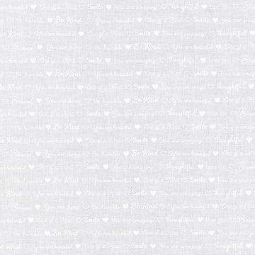 Mini Madness - Love Notes White Yardage