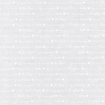 Mini Madness - Love Notes White Yardage