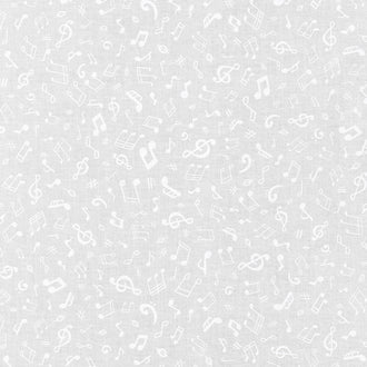 Mini Madness - Musical Notes White Yardage