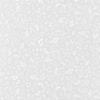Mini Madness - Musical Notes White Yardage