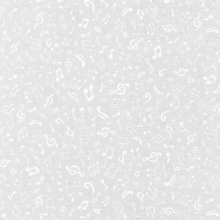 Mini Madness - Musical Notes White Yardage