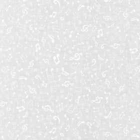 Mini Madness - Musical Notes White Yardage