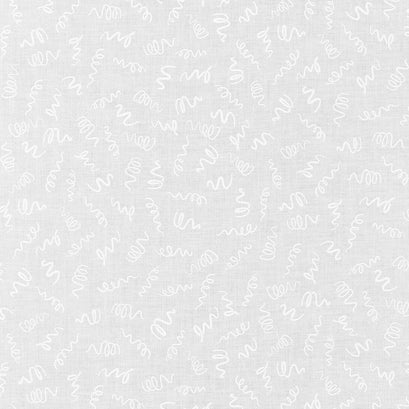Mini Madness - Confetti Swirls White on White Yardage
