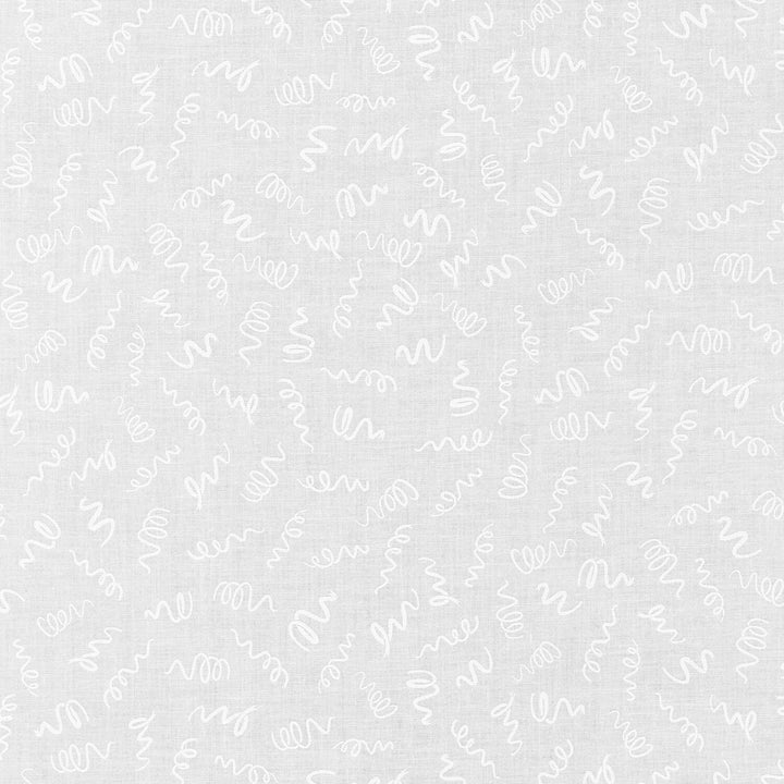 Mini Madness - Confetti Swirls White on White Yardage