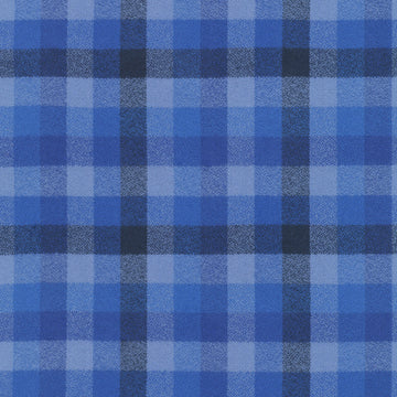 Mammoth Flannel Wide - Plaid Royal Yardage
