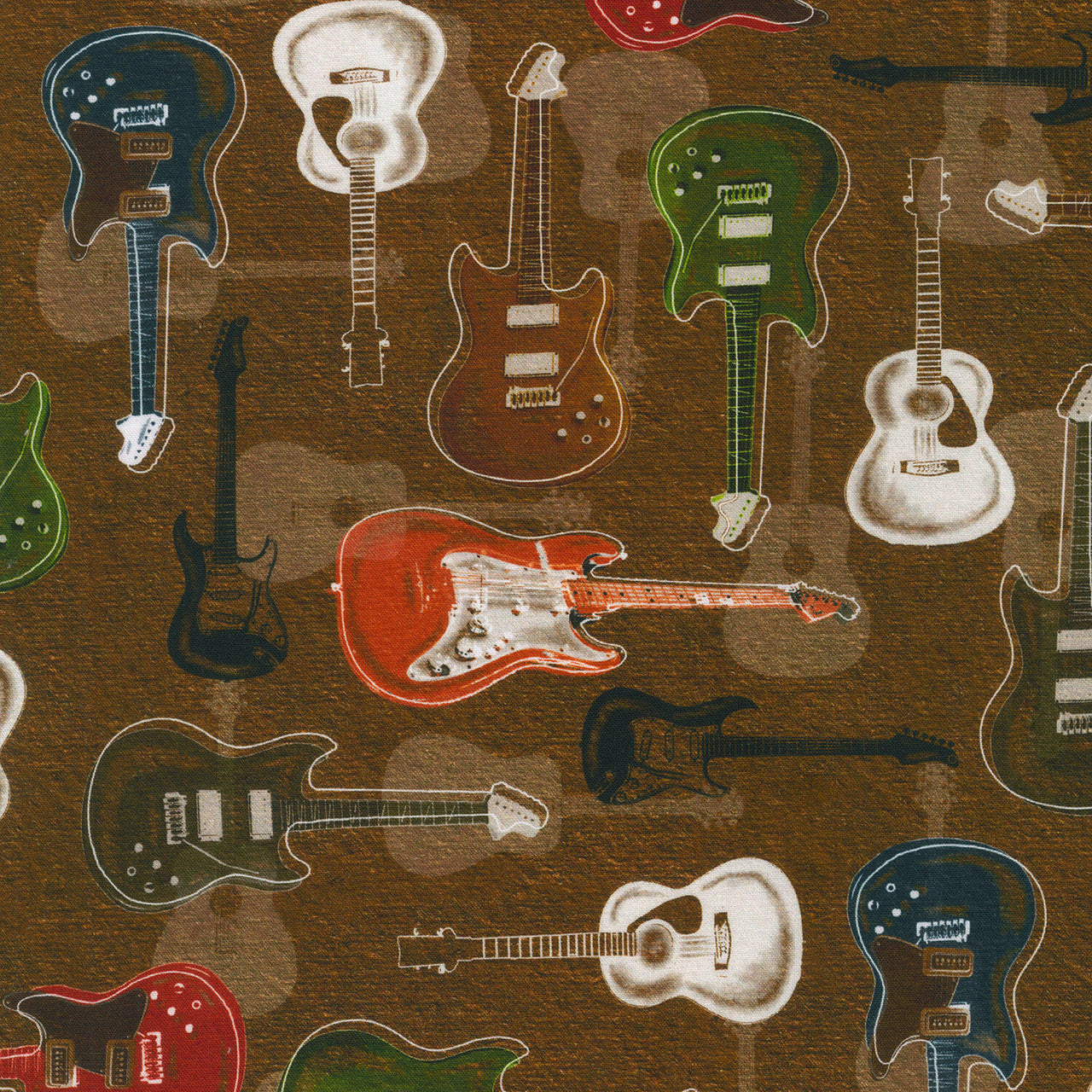 Man Cave - Guitars Brown Yardage