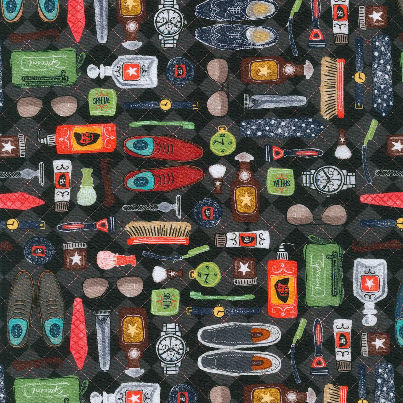 Man Cave - Grooming Charcoal Yardage