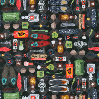 Man Cave - Grooming Charcoal Yardage