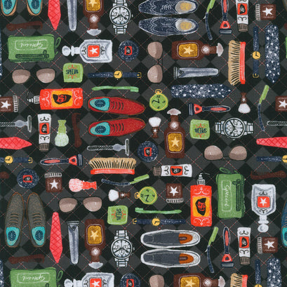 Man Cave - Grooming Charcoal Yardage