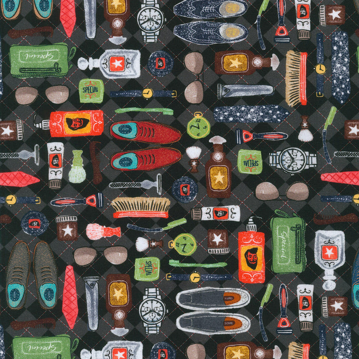 Man Cave - Grooming Charcoal Yardage