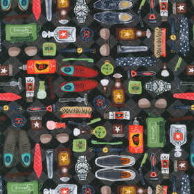 Man Cave - Grooming Charcoal Yardage