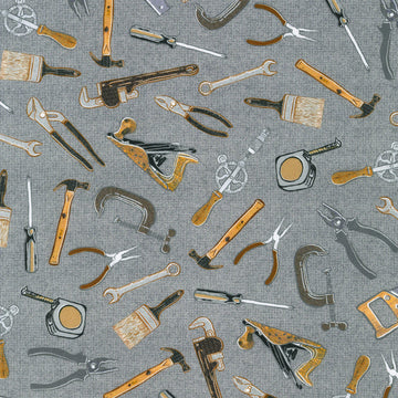 Man Cave - Tools Charcoal Yardage