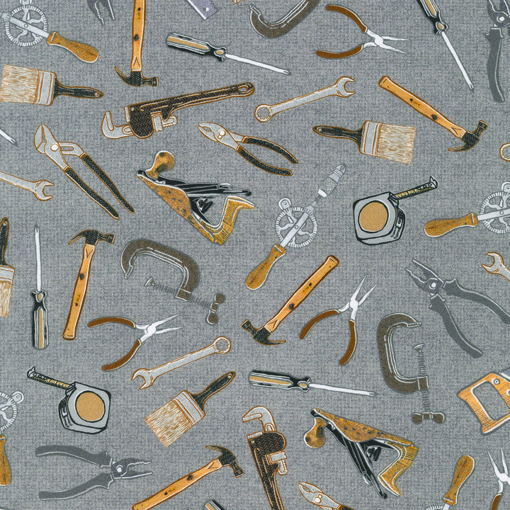 Man Cave - Tools Charcoal Yardage