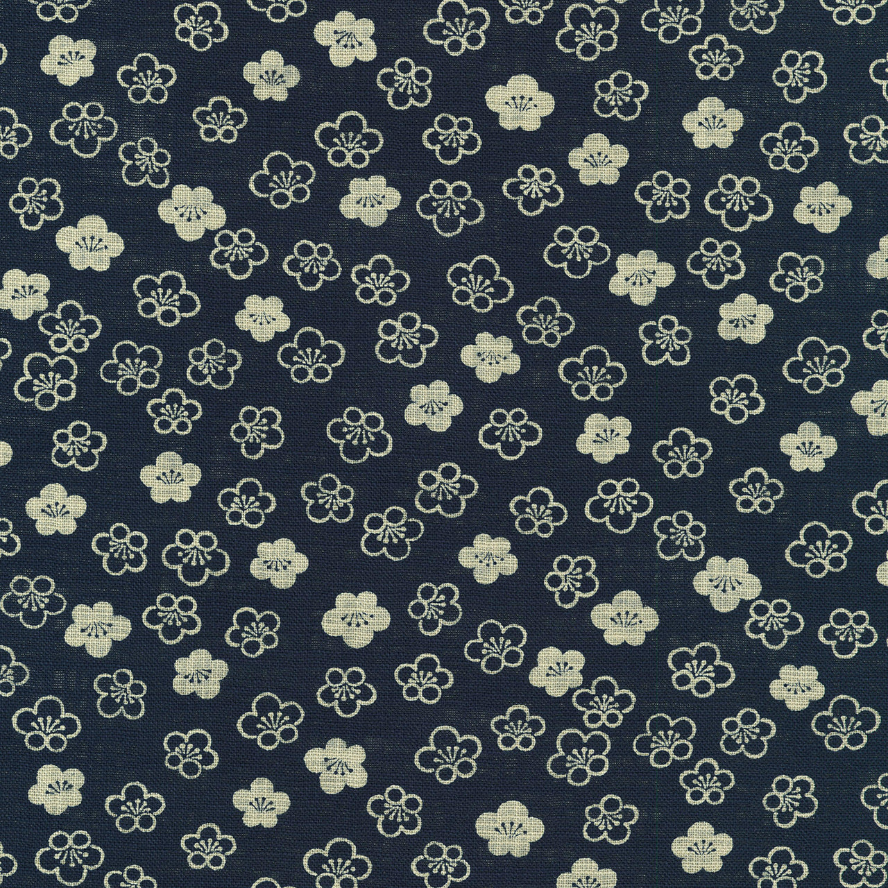 Nara Homespun - Asian Floral Navy Yardage