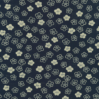 Nara Homespun - Asian Floral Navy Yardage