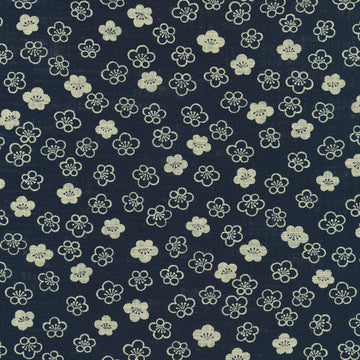 Nara Homespun - Asian Floral Navy Yardage