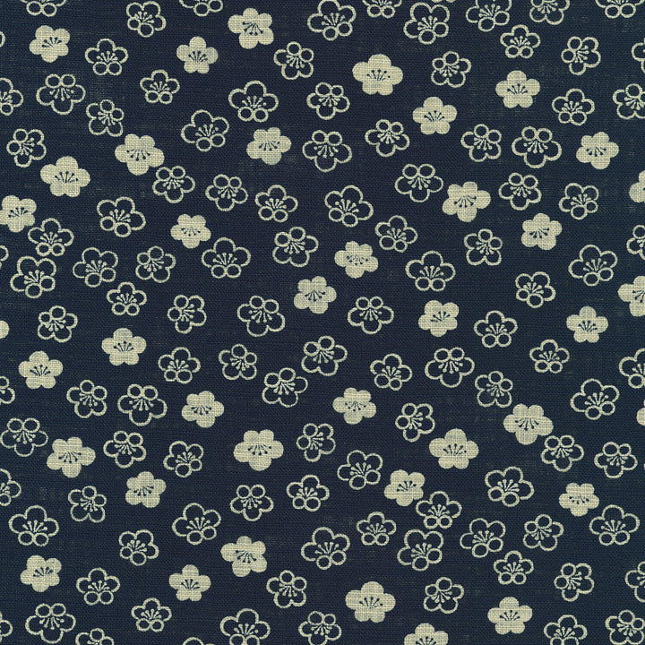 Nara Homespun - Asian Floral Navy Yardage