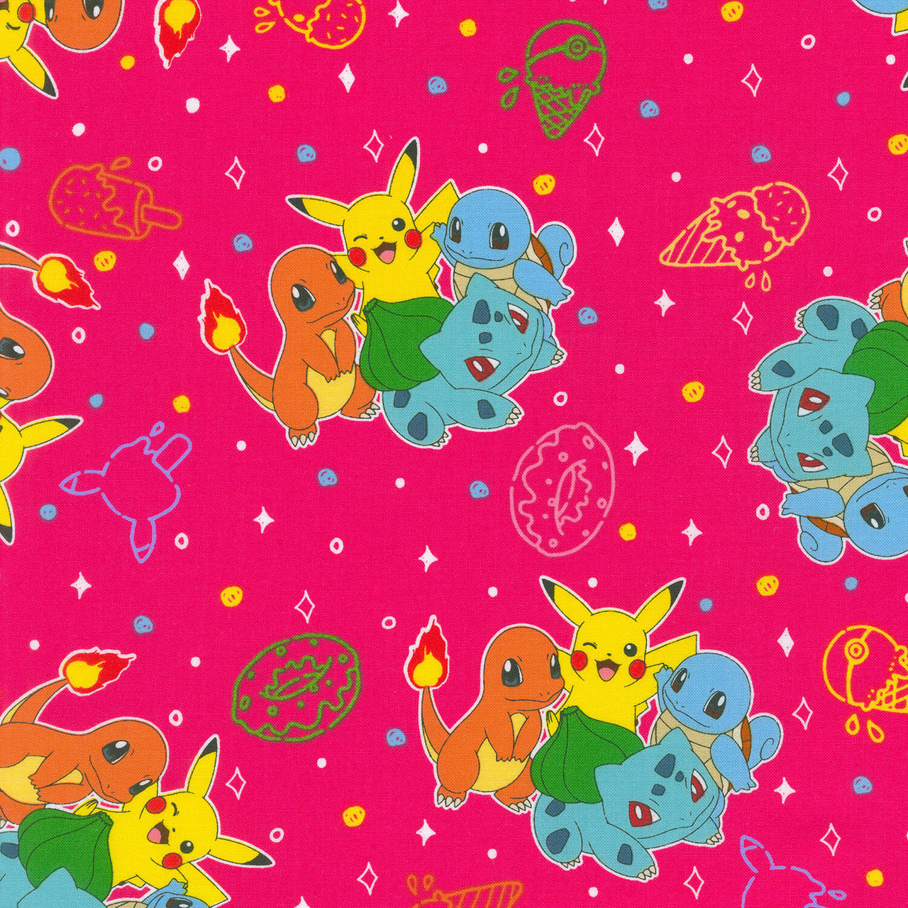Pokemon - Sweets Pink Yardage