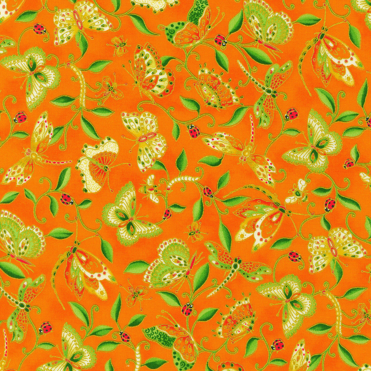 Parvaneh's Butterflies - Tangerine Yardage
