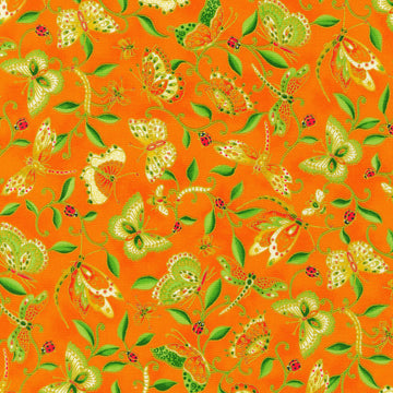 Parvaneh's Butterflies - Tangerine Yardage