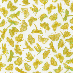 Parvaneh's Butterflies - Butterfly Sunshine Metallic Yardage