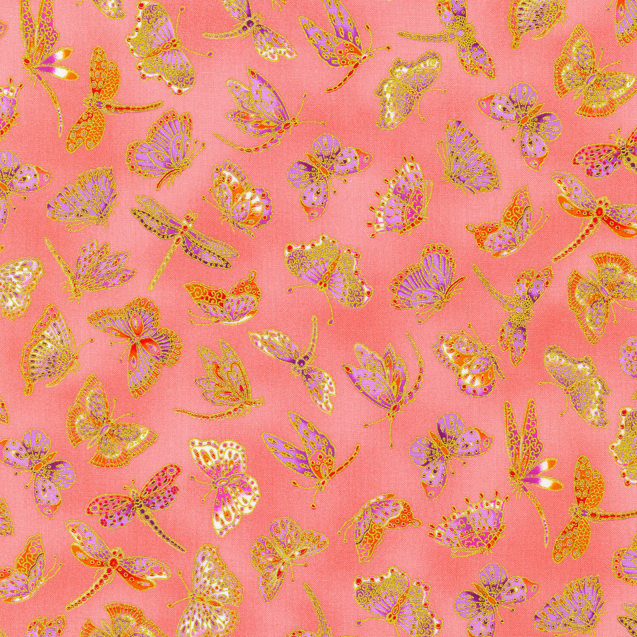 Parvaneh'S Butterflies - Coral Yardage