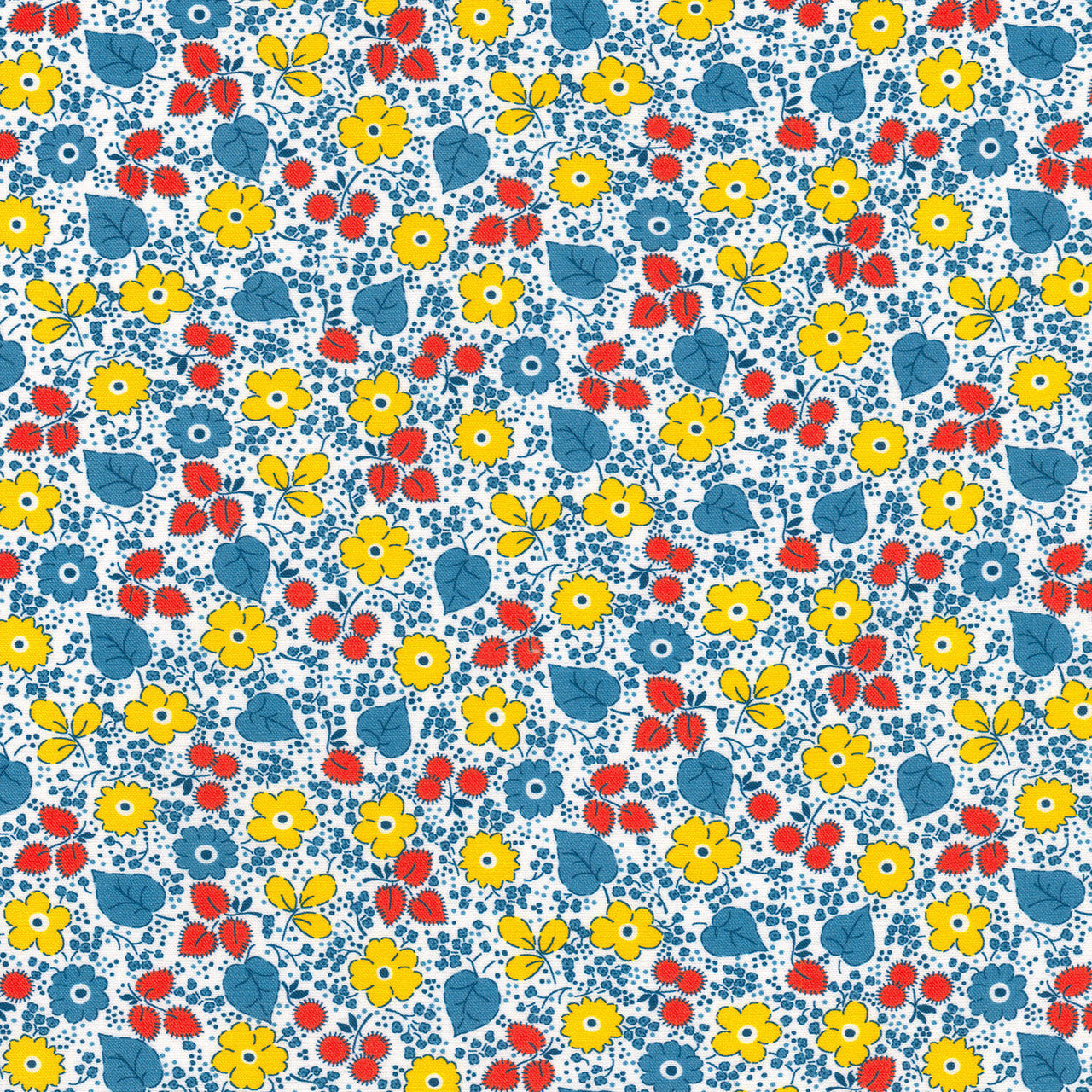 Playful - Dainty Flowers Vintage White Yardage