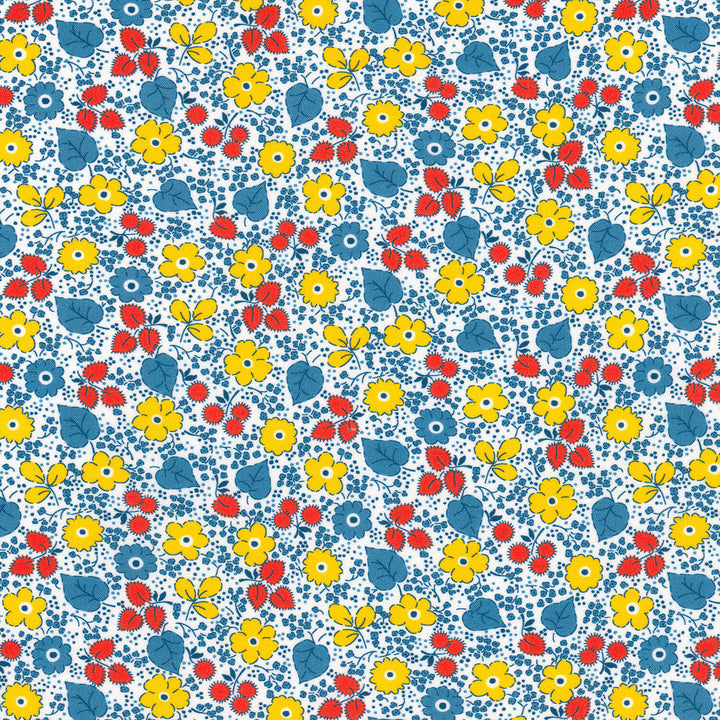Playful - Dainty Flowers Vintage White Yardage