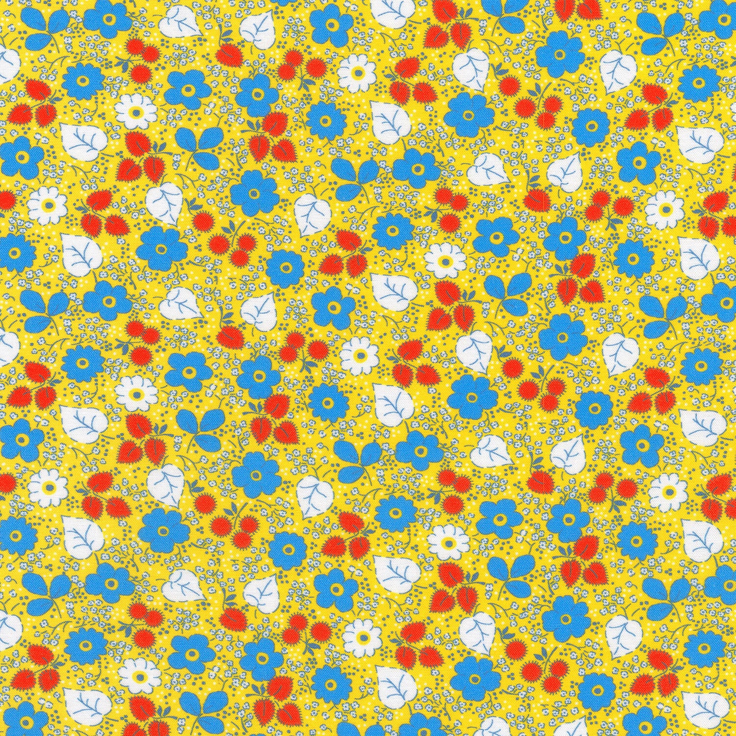 Playful - Dainty Flowers Vintage Butterscotch Yardage