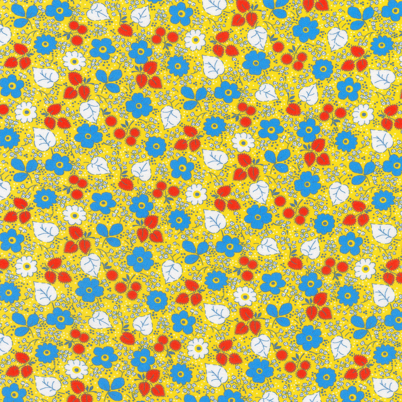 Playful - Dainty Flowers Vintage Butterscotch Yardage