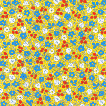 Playful - Dainty Flowers Vintage Butterscotch Yardage