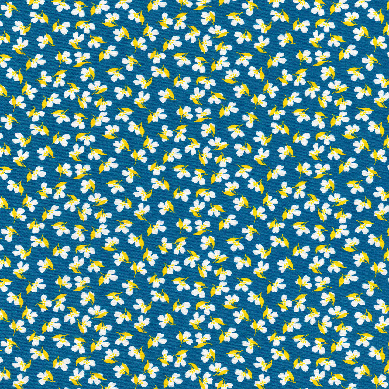 Playful - Small Flowers Blue Yardage