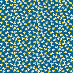 Playful - Small Flowers Blue Yardage