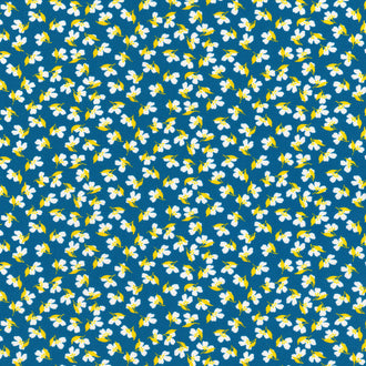 Playful - Small Flowers Blue Yardage