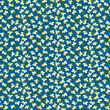 Playful - Small Flowers Blue Yardage