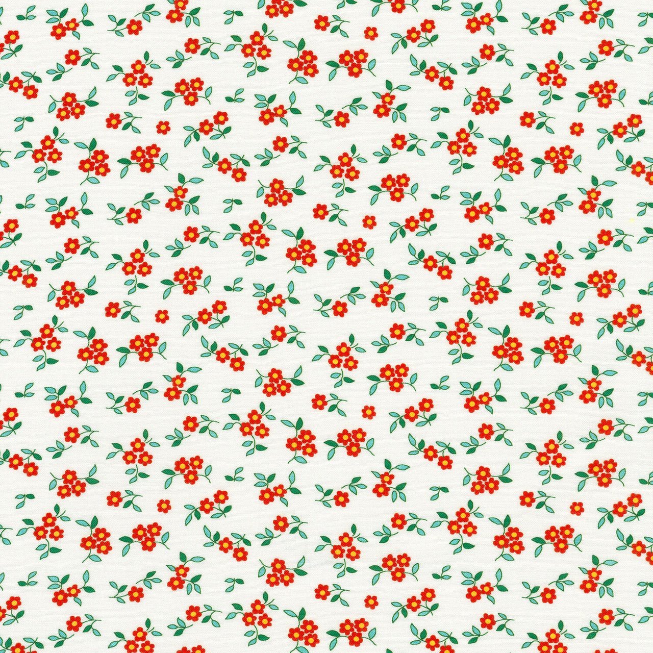 Playful - Small Flowers Red Yardage