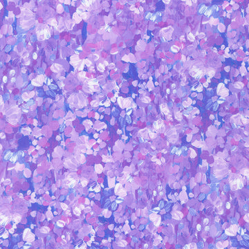 Painterly Petals - Meadow Packed Floral Lavender Yardage