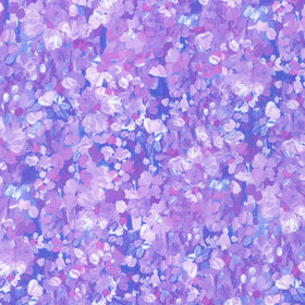 Painterly Petals - Meadow Packed Floral Lavender Yardage