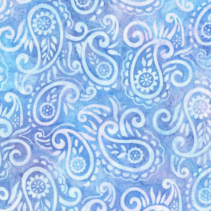 Artisan Batiks - Paisley Bouquet - Swirly Paisley Periwinkle Yardage