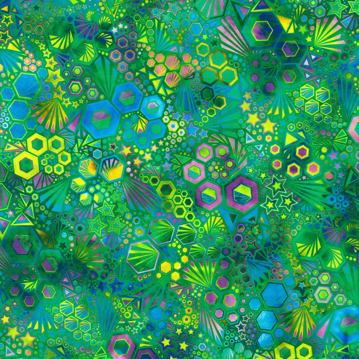 Phantasma - Abstract Hexagons Meadow Yardage