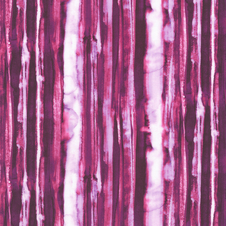 Peony Love - Stripe Plum Yardage