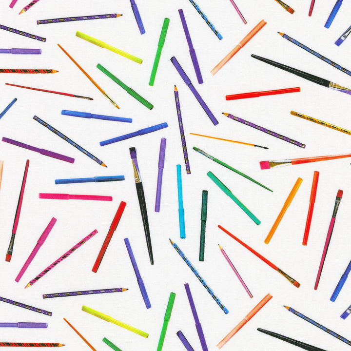Rainbow Crafter's Stash - Craft Supplies White Yardage