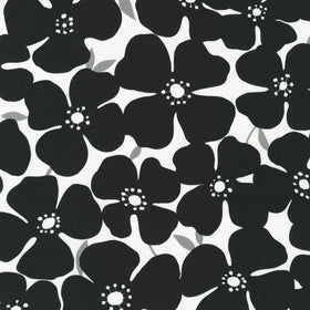 Sevenberry: Canvas Prints - Mod Flower Black Yardage