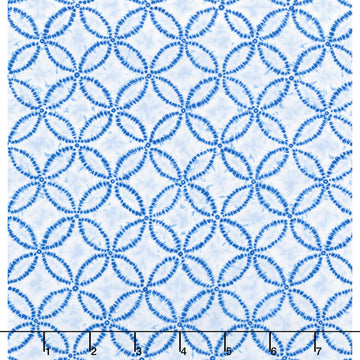 Shibori Blues - Spheres White Yardage