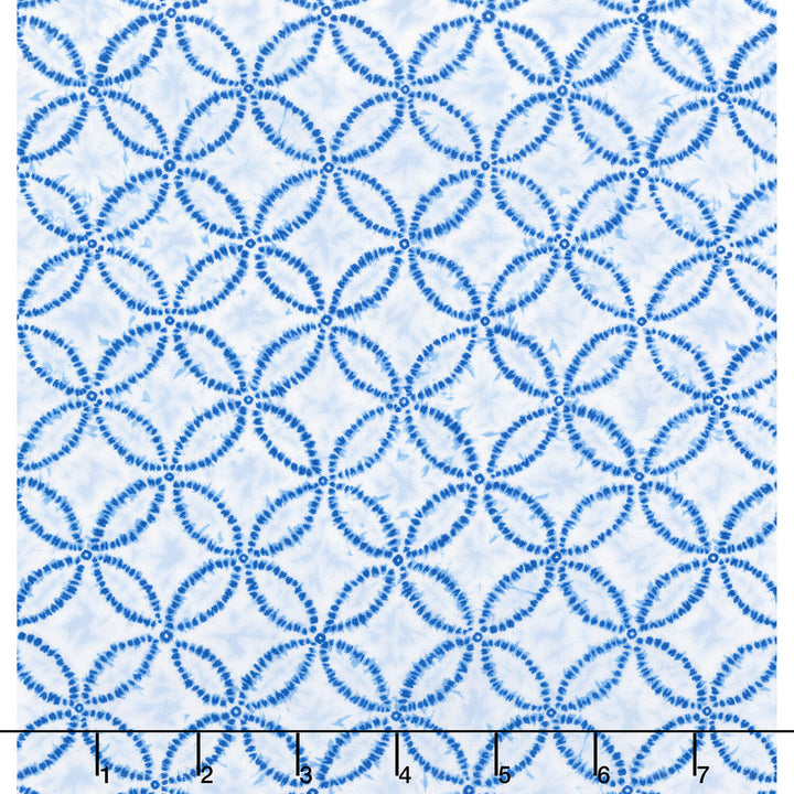 Shibori Blues - Spheres White Yardage