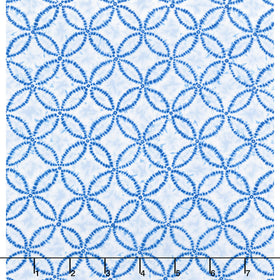 Shibori Blues - Spheres White Yardage