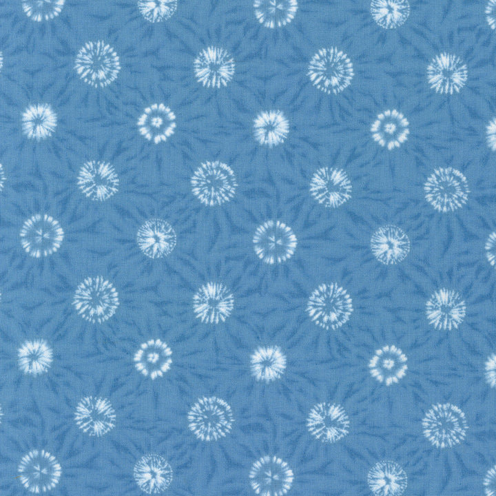 Shibori Blues - Sunbursts Blue Yardage