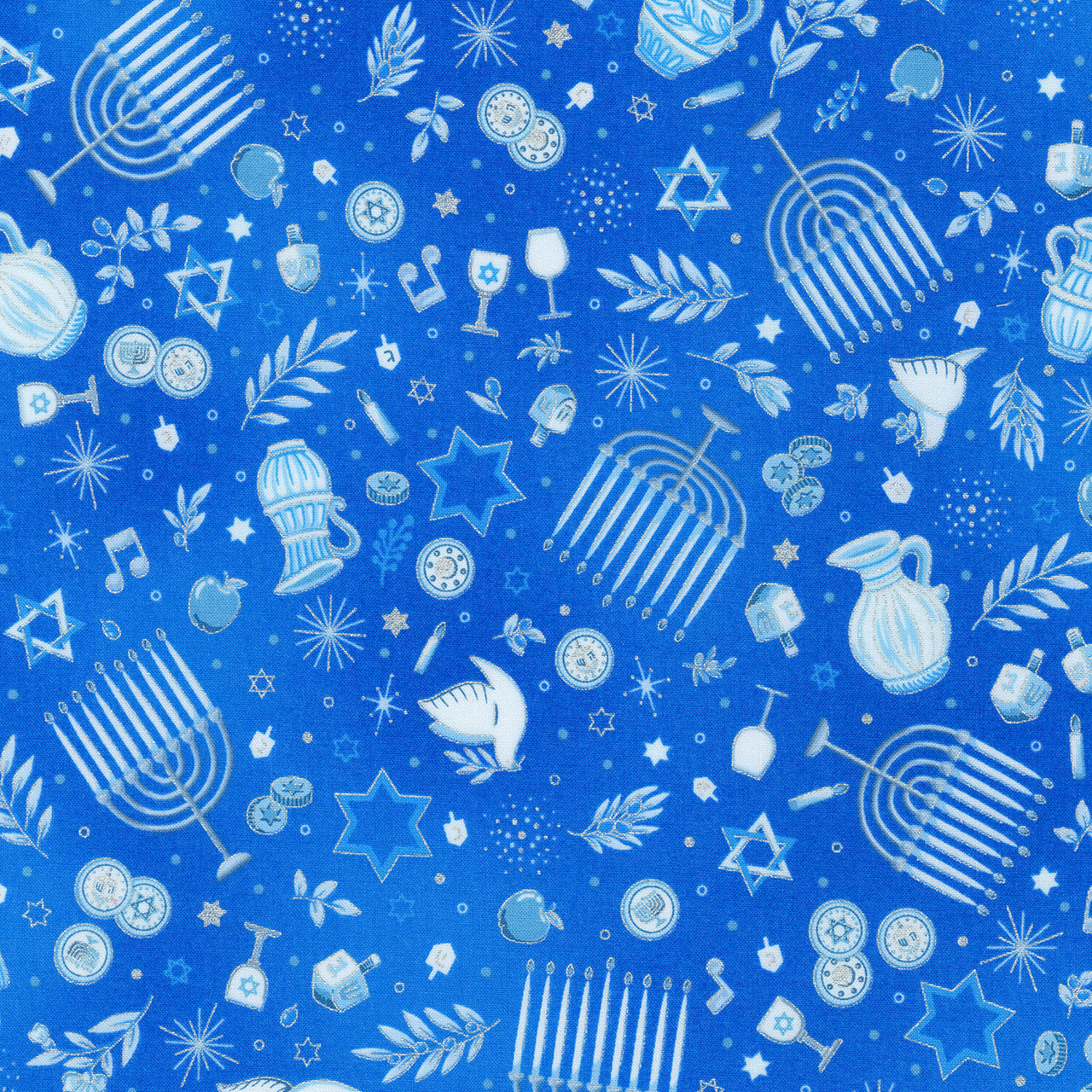 Stars Of Light - Hannukah Blue Yardage