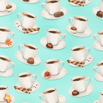 Sweet Tooth - Coffee Cups Mint Yardage