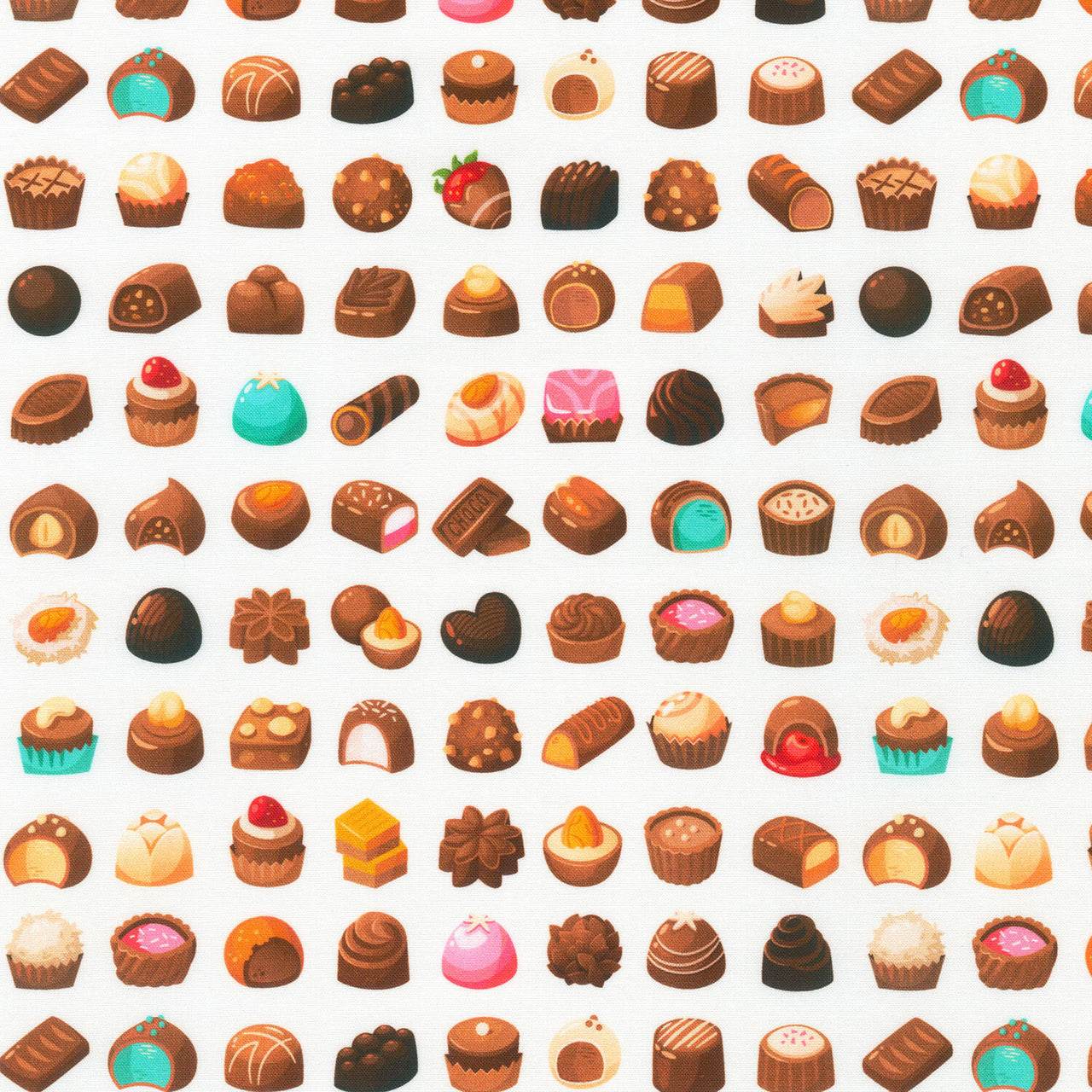 Sweet Tooth - Chocolate White Yardage